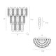 preview thumbnail 4 of 13, Glam Luxury 3-Light Tiered Crystal Wall Sconce Black Brass Bathroom Bedroom Accent Lamp - W 12.6" x H 15"