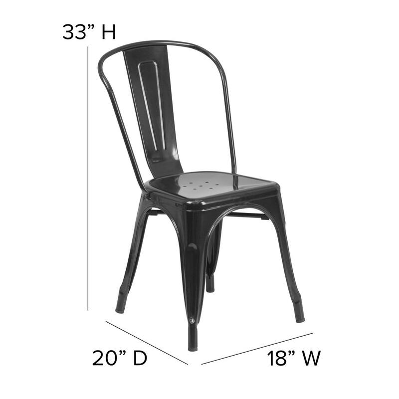 Metal Indoor-Outdoor Stackable Chair