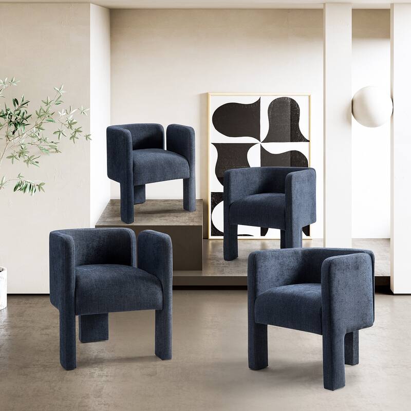 Eugen Modern Low Back Dining Chair with Three-legged Design Set Of 4 By HULALA HOME