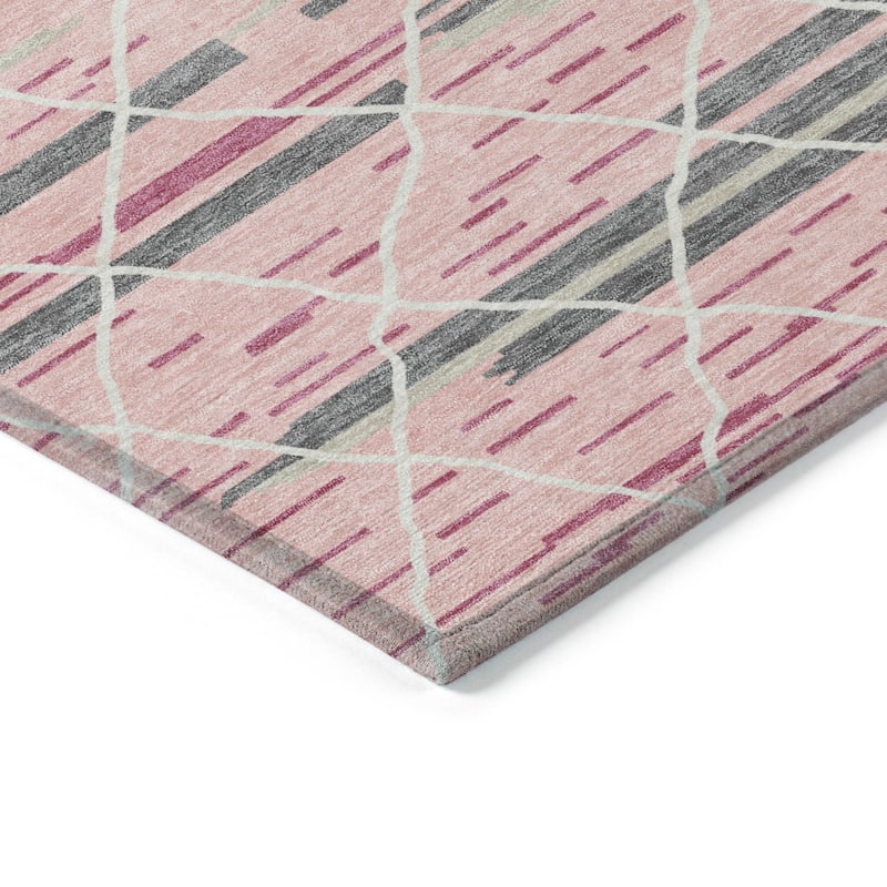 Machine Washable Indoor/ Outdoor Modern Global Chantille Rug