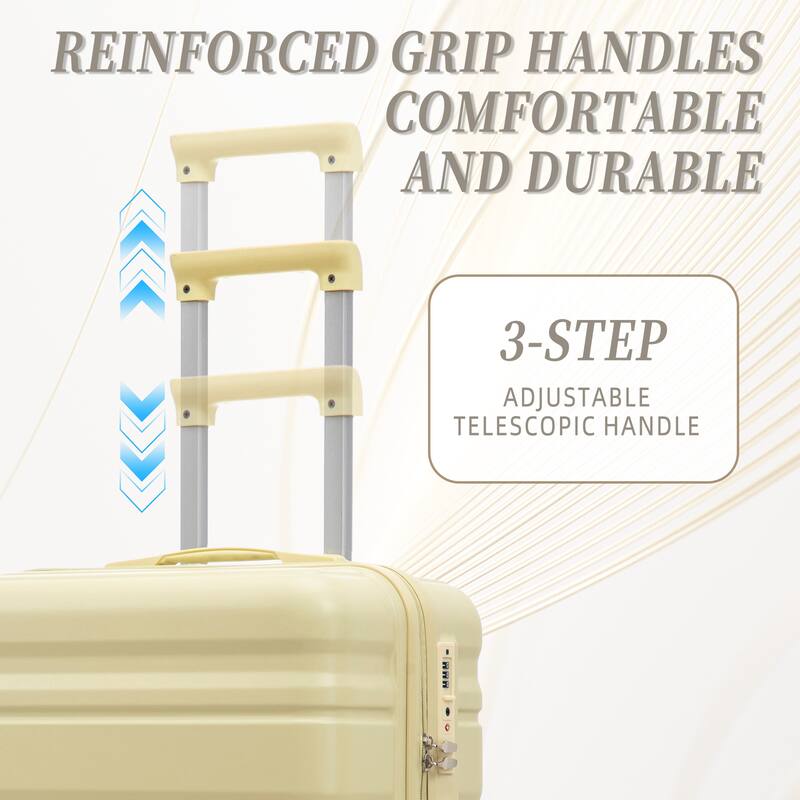 3 Piece Luggage Set Carry on Suitcase with ABS hardshell, Spinner Wheels & TSA Combination Lock