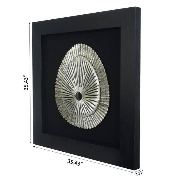 Modern Style Wooden Wall Decor with Patterned Carving, Large, Silver main image 1