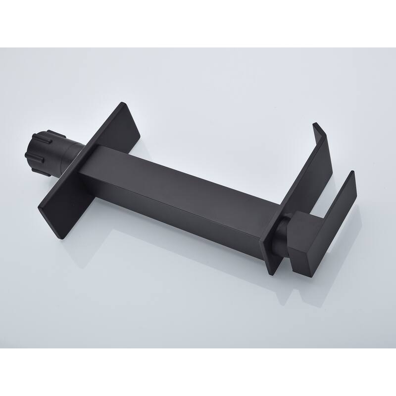 Waterfall Spout Bathroom Sink Single Handle Faucet with Pop-Up Drain (No Overflow)