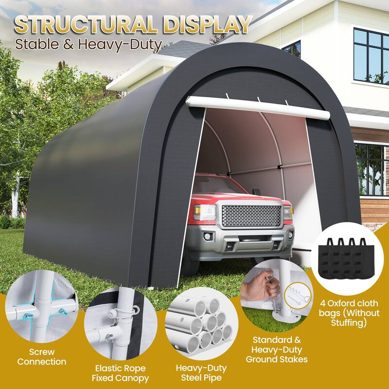 Domed Carport with 4 Cloth Bags