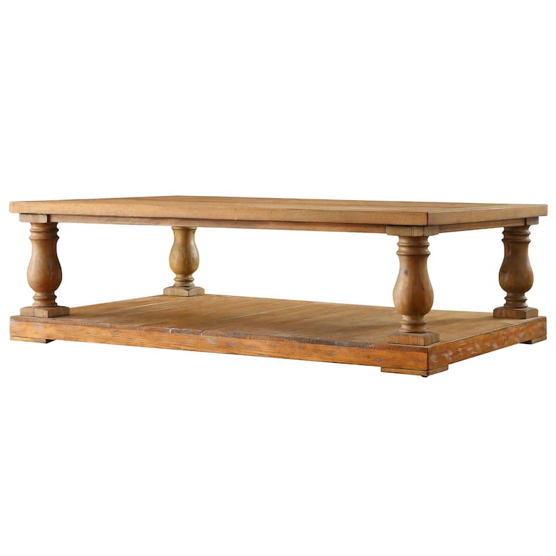Edmaire Rustic Baluster 60-inch Coffee Table by iNSPIRE Q Artisan - Natural Finish