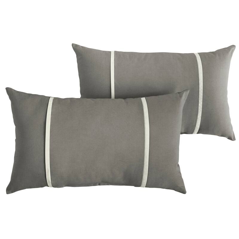 Sorra Home Sunbrella Outdoor Double Petite Flange Pillow Set of 2