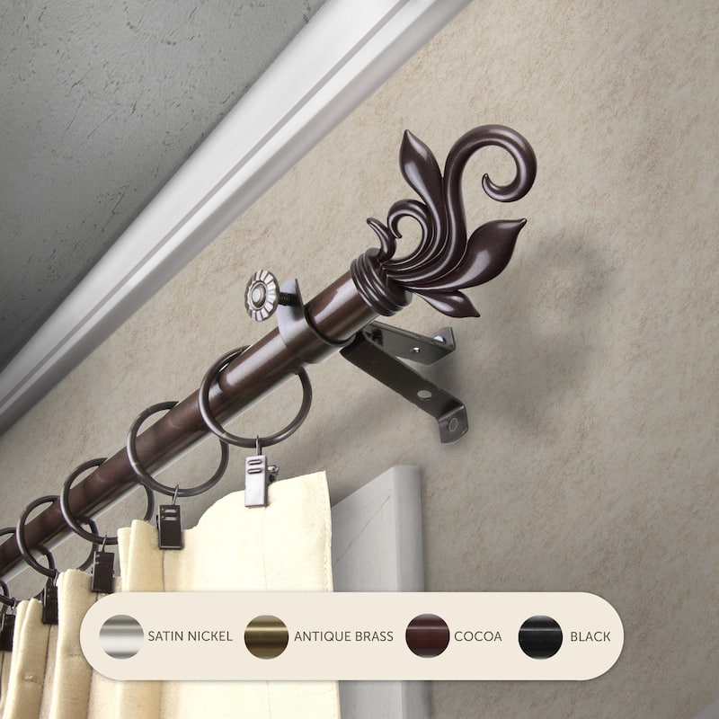 InStyleDesign Rhea Adjustable Curtain Rod - 28 to 48 inches - Cocoa