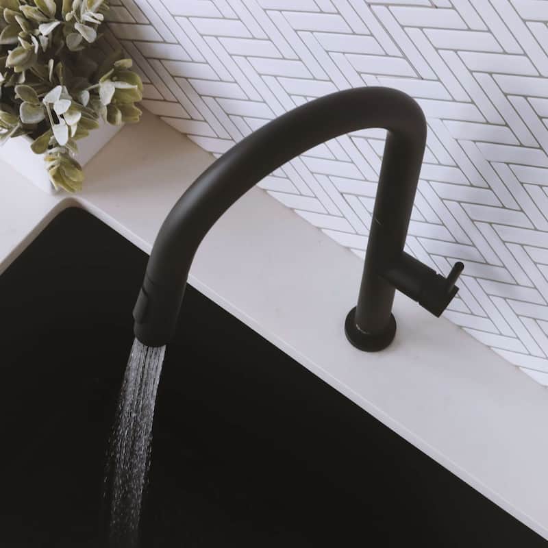 Single Handle Pull-Down Sprayer Kitchen Faucet K-141 - Height: 17.25" Spout H: 9" Spout R: 9"