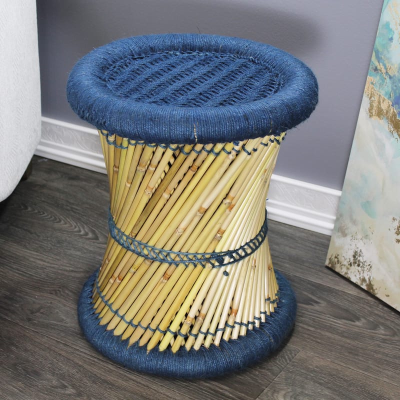 Natural Geo Moray Decorative Handwoven Jute Accent Stool