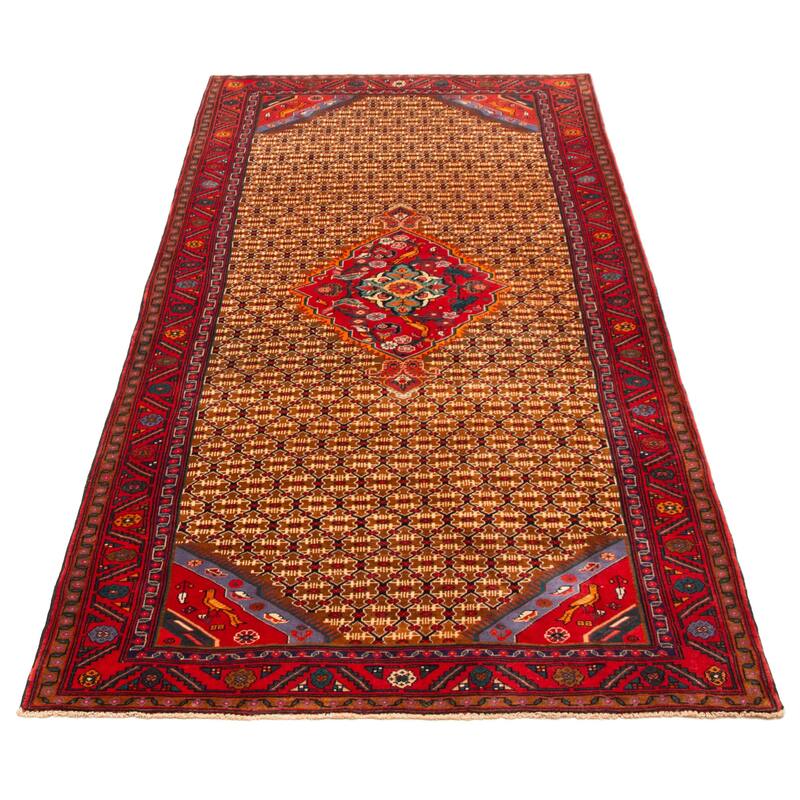 ECARPETGALLERY Hand-knotted Anatolian Vintage Brown, Red Wool Rug - 4'11 x 10'8