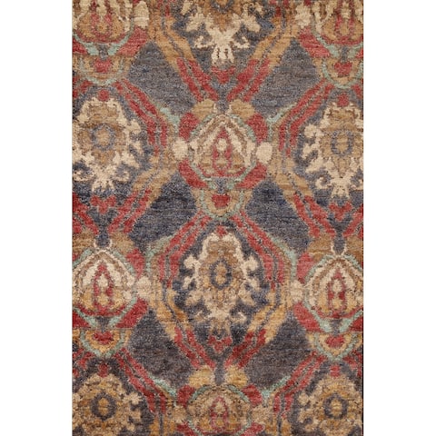 Indoor/ Outdoor Oriental Abstract Area Rug Hand-knotted Foyer Carpet - 3'11" x 5'11"