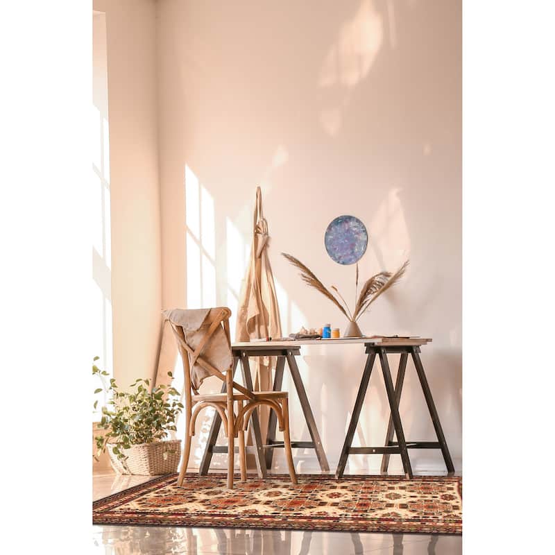 Teimani Beige Rug 3'9" x 5'11" - 3'9 x 5'11