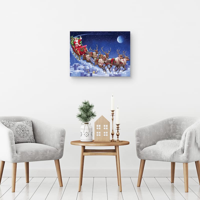 Santa's Sleigh Canvas Art Print