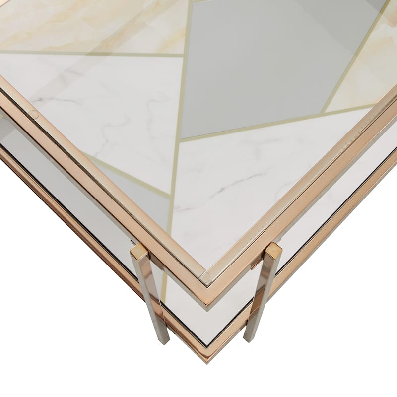 Kew Champagne Gold Finish End Table and Coffee Table Set by iNSPIRE Q Bold