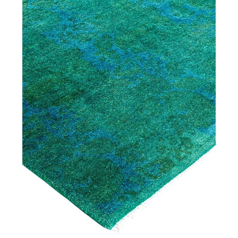 Overdyed One-of-a-Kind Hand-Knotted Area Rug - Green - 2' 9" x 4' 2"