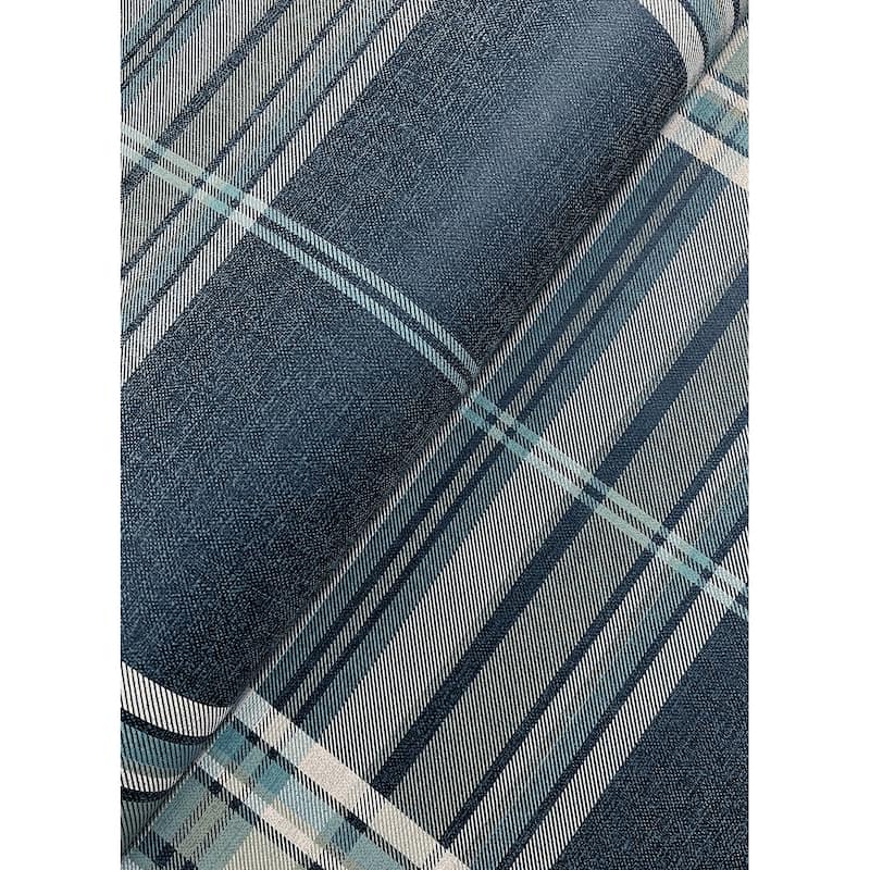 A-Street Prints Westley Navy Plaid Wallpaper