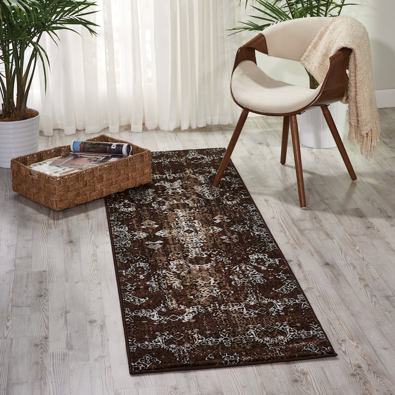 Nourison Karma Vintage Over-Dyed Medallion Area Rug