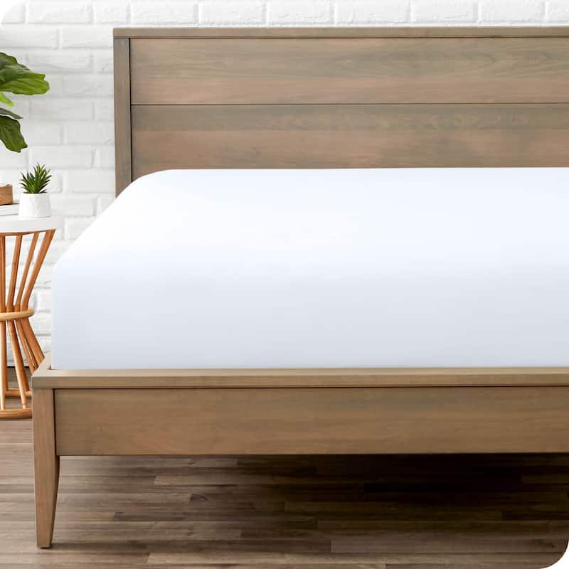 Bare Home Double Brushed Deep Pocket Fitted Sheet - Full - White