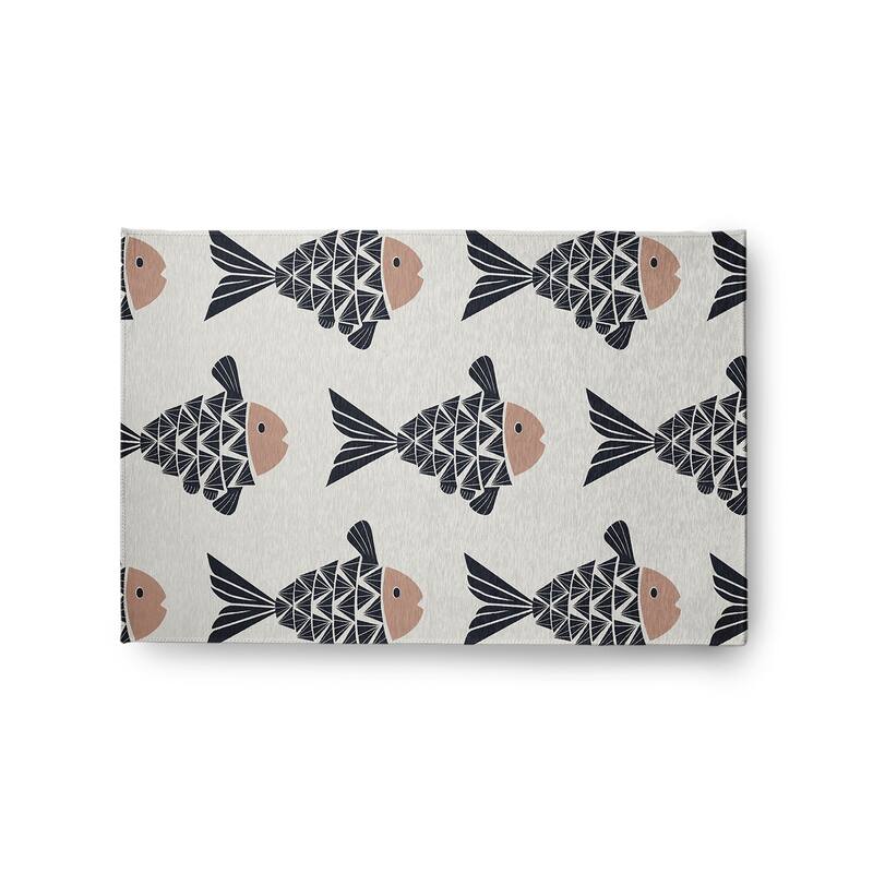 Fish Tales Nautical Indoor/Outdoor Rug - Mauve - 2' x 3'
