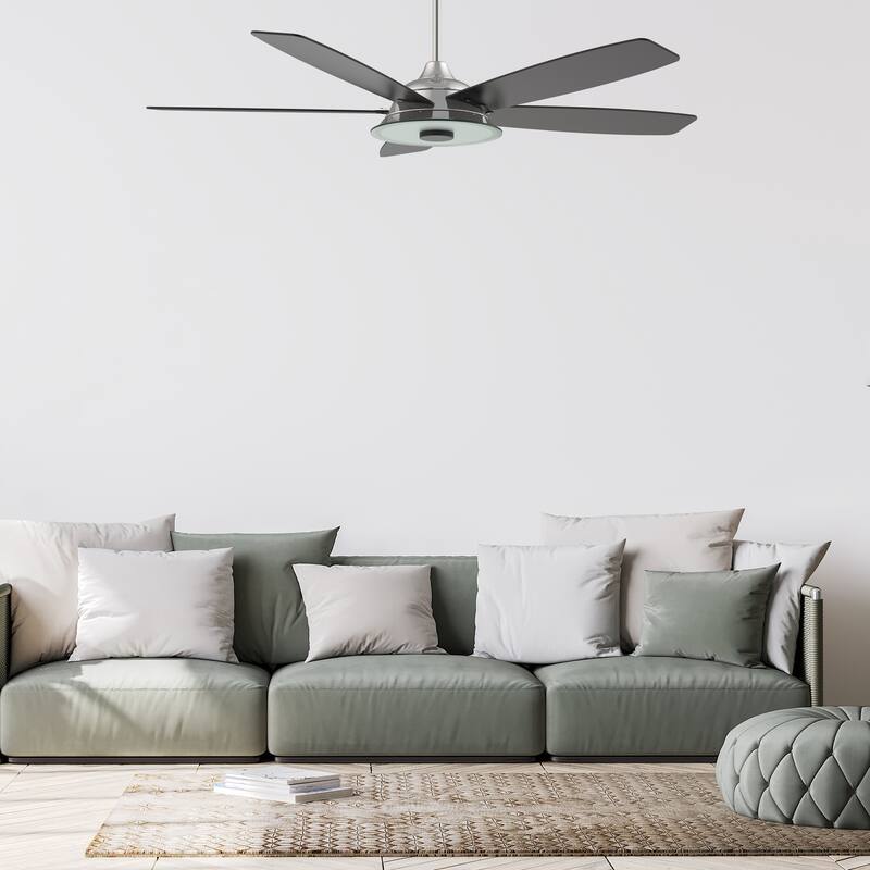 CARRO Harley 52" 5-Blade Smart Ceiling Fan with Light and Remote-Downrod - N/A