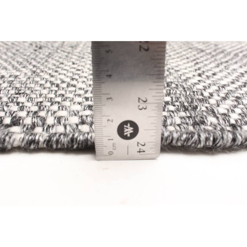 ECARPETGALLERY Braid weave Sienna Dark Grey Wool Rug - 5'1 x 7'7