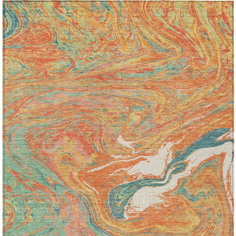 HomeRoots Abstract Transitional Rectangle Outdoor Rug