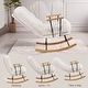 preview thumbnail 14 of 15, VECELO Rocking Chair Nursery Teddy Fabric Modern Upholstered Glider Rocker with High Backrest for Living Room & Bedroom