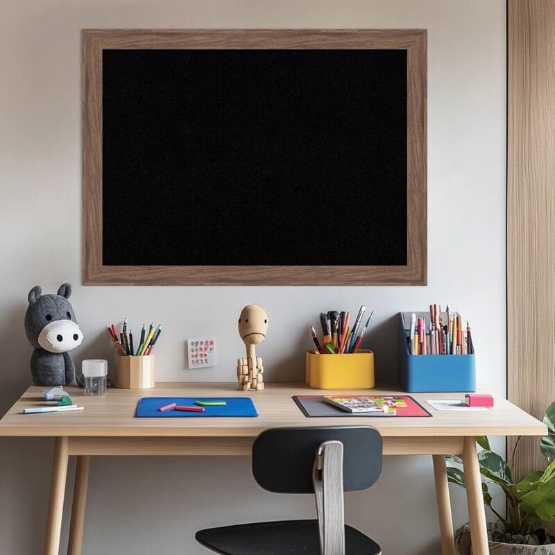 Pia Medium Brown Narrow Framed Cork Board - Bulletin Board, Organization Board, Pin Board