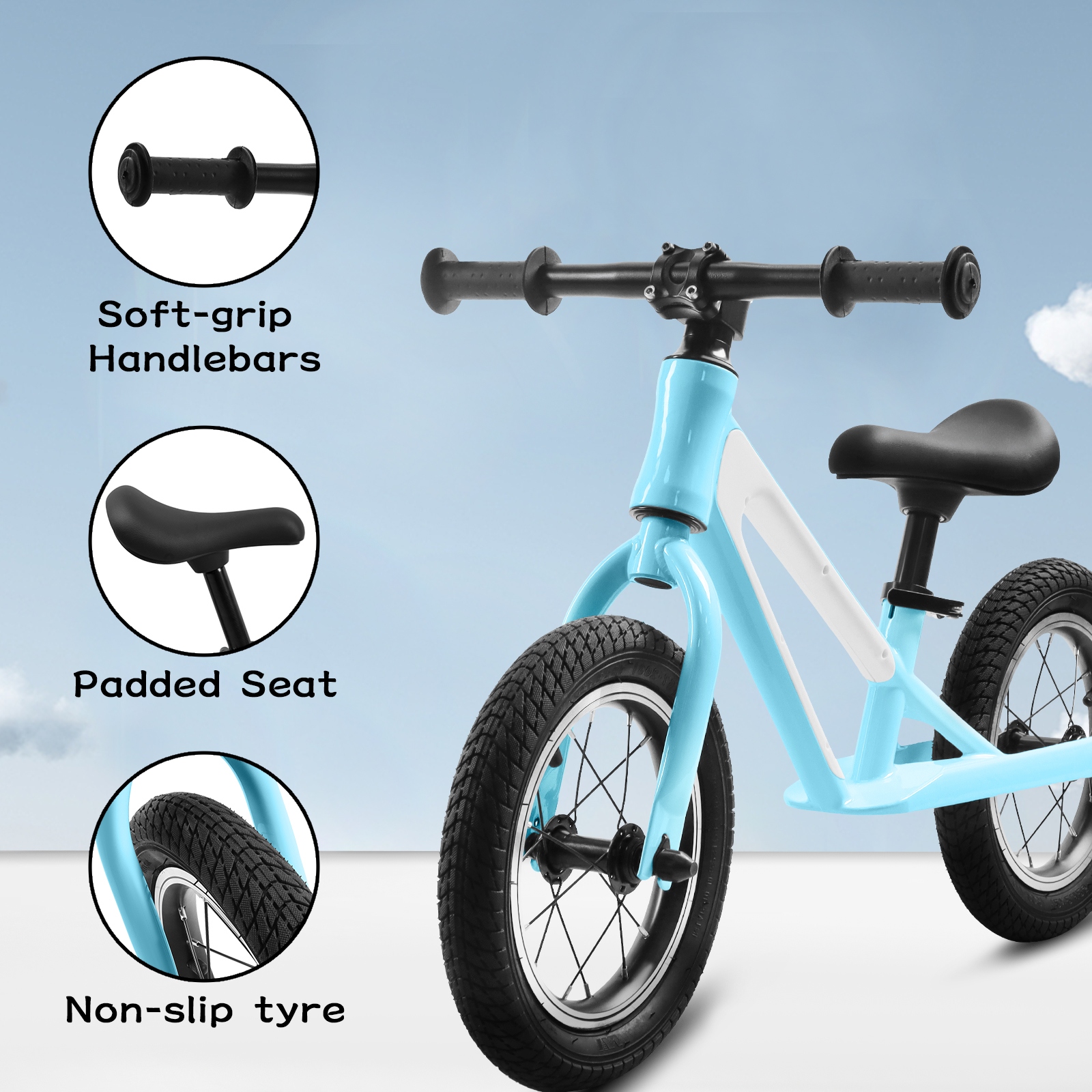 Balance bike with rubber tires store