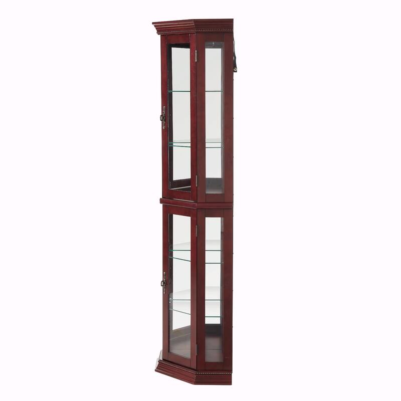 Corner Curio Cabinet with Lights(E26 light bulb not included)