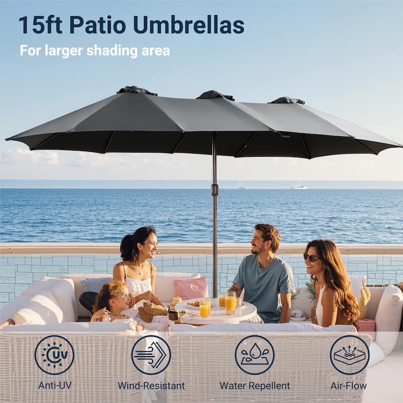 XIZZI Patio Umbrella Oversized Outdoor Shade with Base