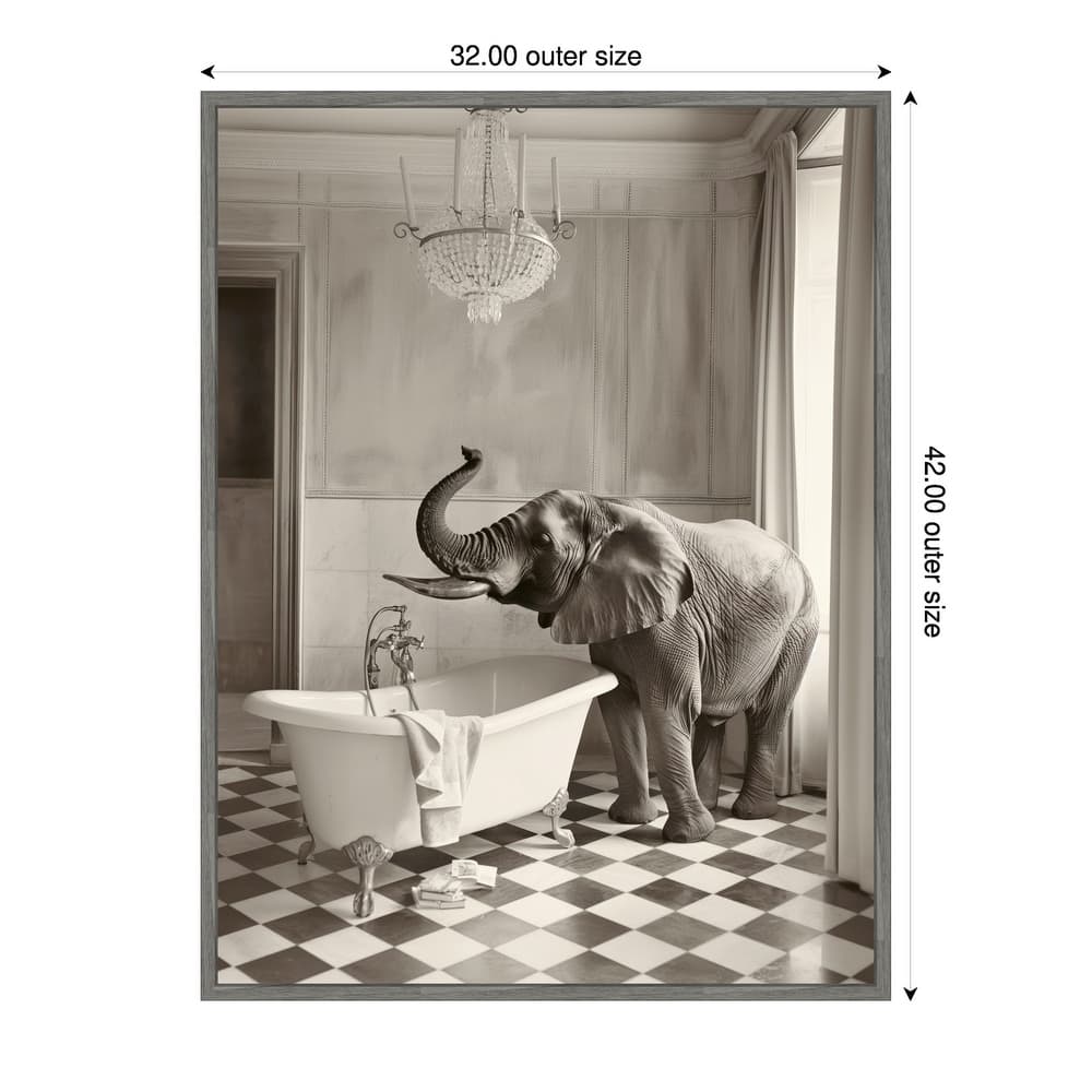 Luxury Lady Elephant by Niky Rahner Framed Canvas Wall Art