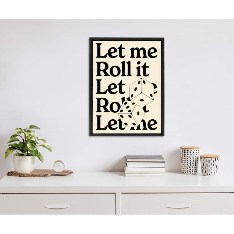 Kate and Laurel Sylvie Let Me Roll It Framed Canvas by Alli Standefer