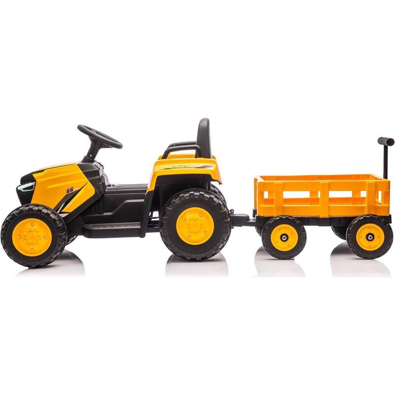 12V Electric Toddlers Ride on Tractor Toy with Detachable Garden Cart for Kids Best Gifts