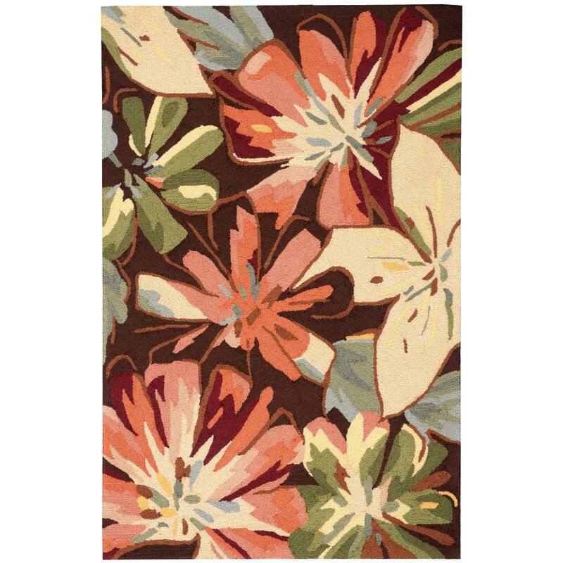 Gela Floral Traditional Stain Resistant Area Rug By HomeRoots - 66' X '42' X '0.25