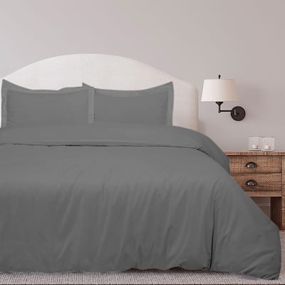 Royale Linens Black Duvet Cover Full Size - Soft Duvet Cover Set - 3 Piece Double Brushed Full Duvet Covers with Zipper Closure