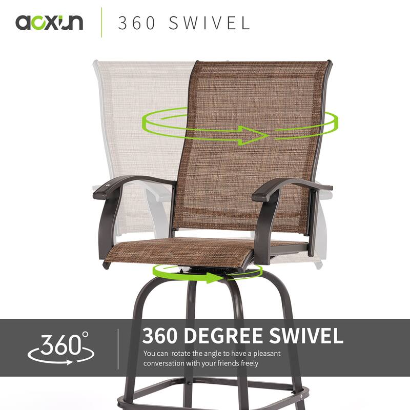 Aoxun Outdoor Metal Bar Height Swivel Bistro Set