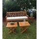 preview thumbnail 12 of 12, Chic Teak Chippendale Outdoor Teak Wood Patio & Garden Double Bench