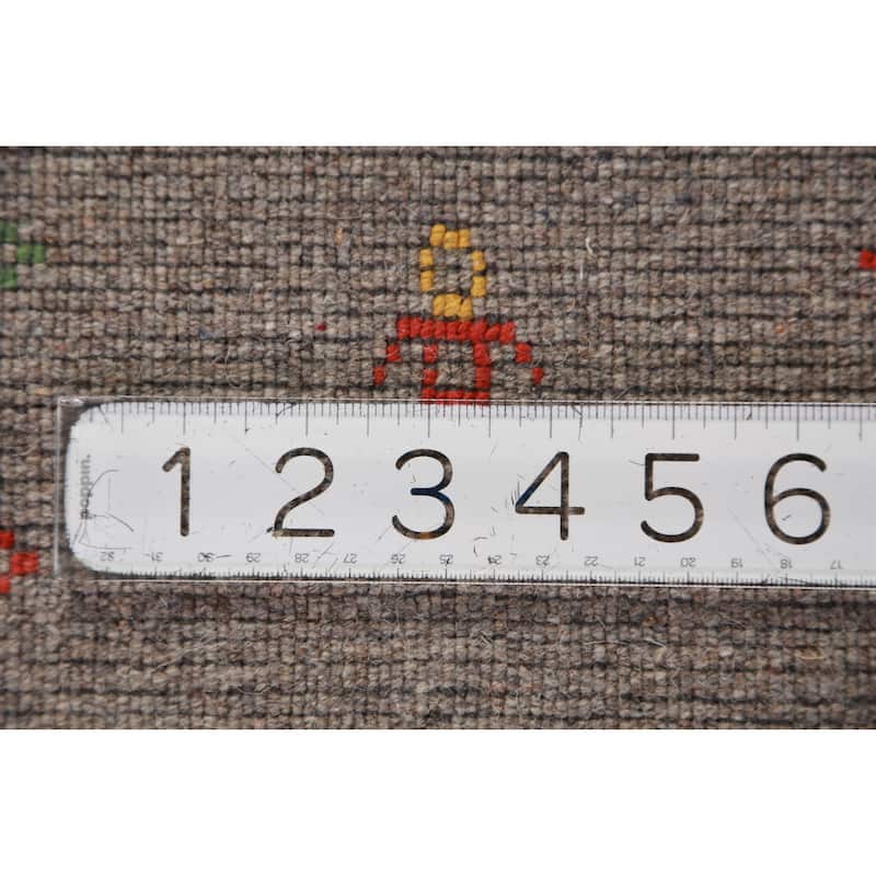 Tribal Gabbeh Indian Area Rug Hand-Knotted Oriental Wool Carpet - 8'1" x 9'10"