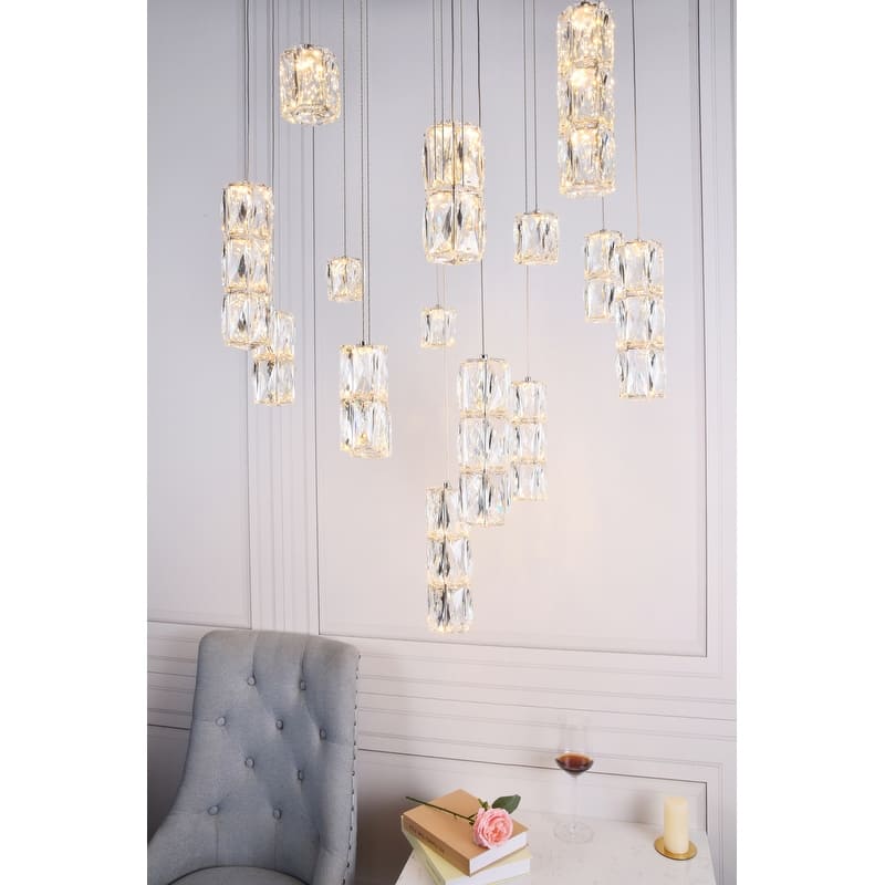 Silver Orchid Dove LED light Chrome Pendant - 28"W X 9.2"H