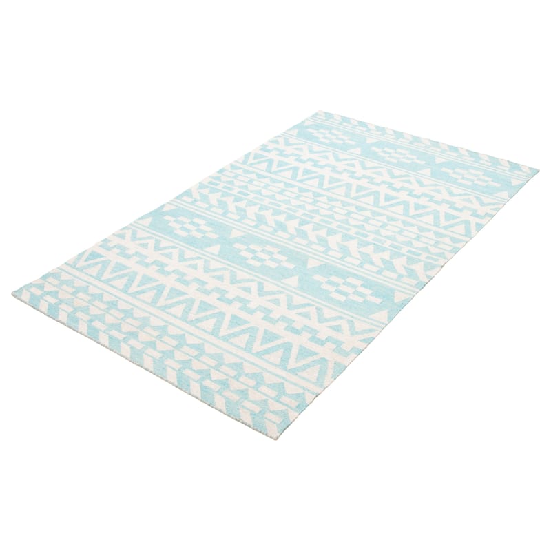ECARPETGALLERY Flat-Weave Ankara FW Turquoise Wool Kilim - 5'1 x 8'2