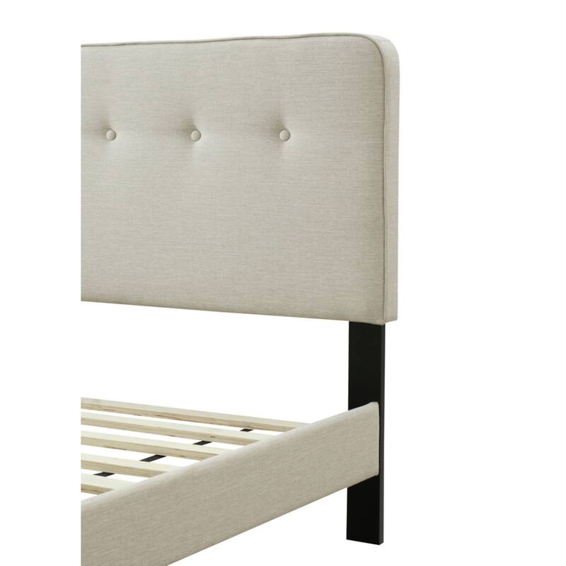 King Size Upholstered Bed with USB Charging and Tufted Headboard