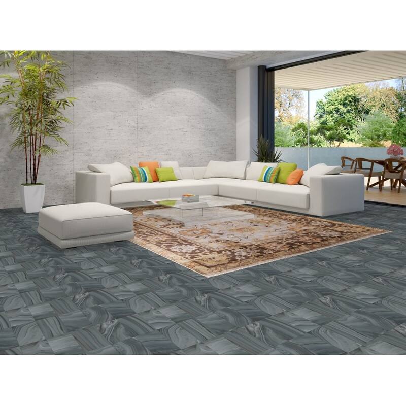 Hand Knotted Oriental 100% Wool Carpet Transitional Geometric Greys & Charcoal Oushak Area Rug - 11' 10'' X 9' 0''