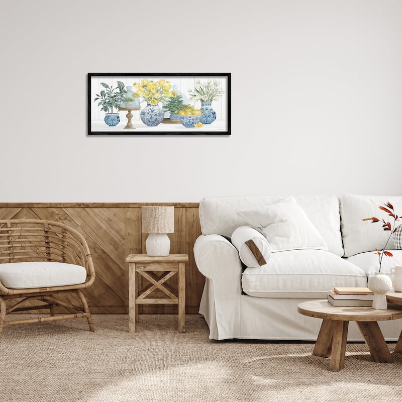 Stupell Yellow Tulips Lemon Fruits Traditional Country Plant Framed Wall Art