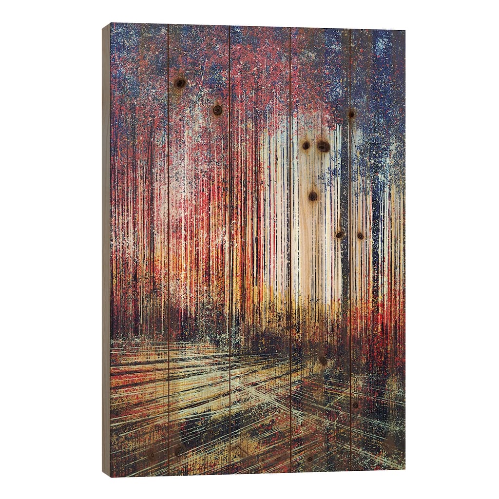 Sunlight Through The Trees Print On Wood by Marc Todd - Multi-Color