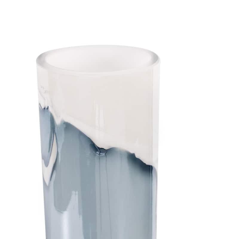 Glacier Bay Layered Cylindrical Glass Vase- Tall