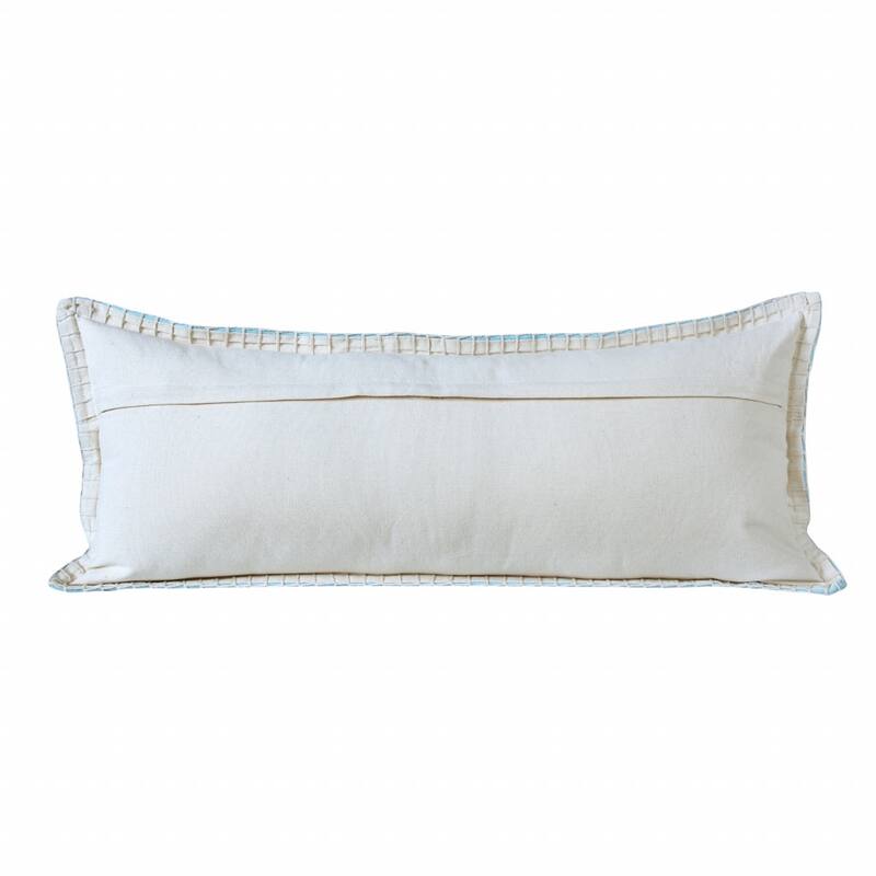 HomeRoots 14" X 36" Bright Blue 100% Cotton Zippered Pillow