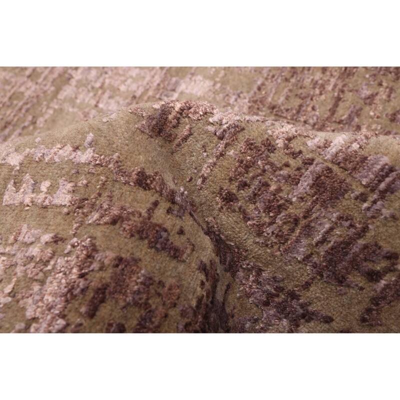 ECARPETGALLERY Hand-knotted Legacy Taupe Silk, Wool Rug - 5'11 x 5'11