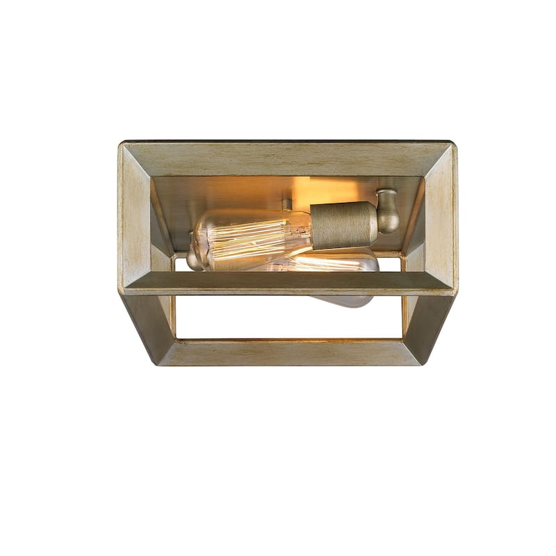 Golden Lighting Smyth 2-light Flush Mount in White Gold