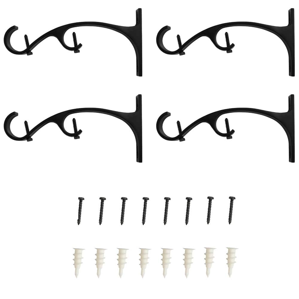 Lumi 1 in. & 3/4 in. Dia. Double Curtain Rod Bracket (4-Pack)